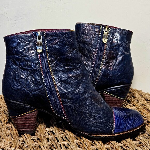 L'ARTISTE BY SPRING STEP Blue Ankle Boots, Women's size 8 - Picture 2 of 6